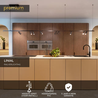 LINIAL Ophangkabel - 1-fase Railsysteem / Railverlichting - Smart - 48V Track -  Mat Zwart Chroom