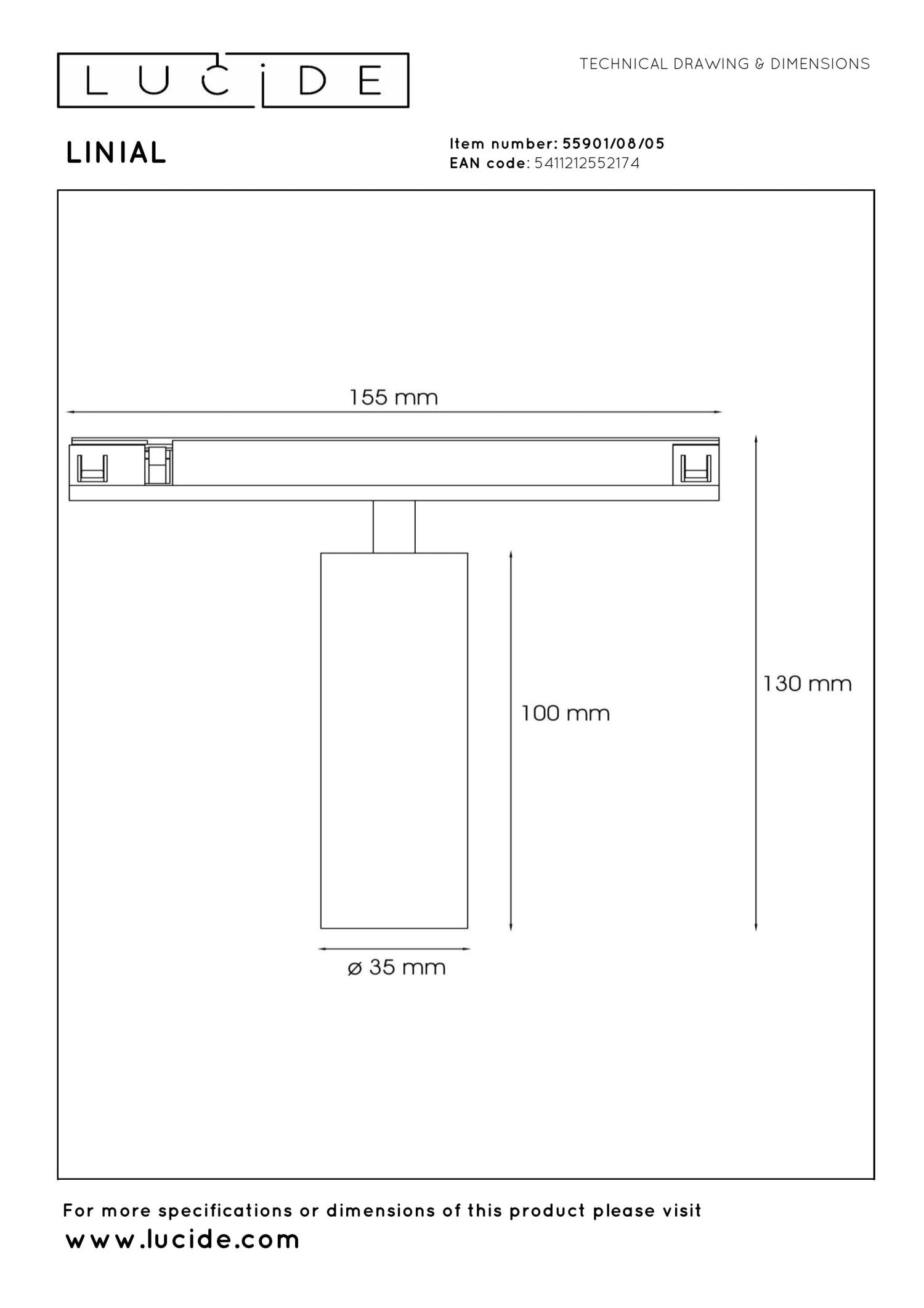 LINIAL BIX Track spotlight - 1-phase Track system / Smart track lighting - Smart - 48V Track - 1xLED - Champagne