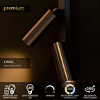 LINIAL BIXX Track spotlight - 1-phase Track system / Smart track lighting - Smart - 48V Track - 2xLED - Matt black chrome