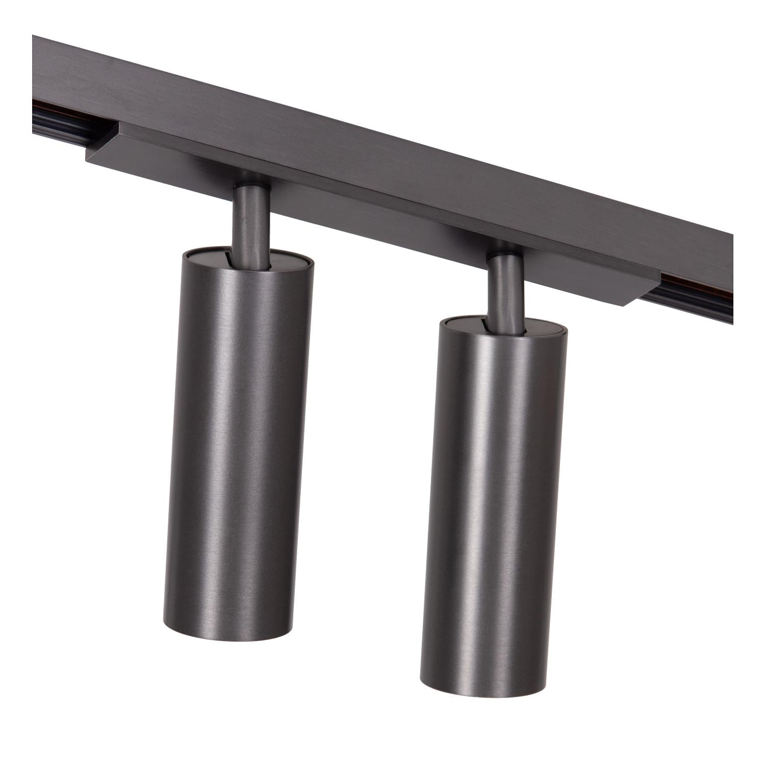 LINIAL MOXX Spot sur rail - 1 phase Système de rail / Éclairage sur rail connecté - Smart - 48V Track - 2xLED - Chrome noir mat