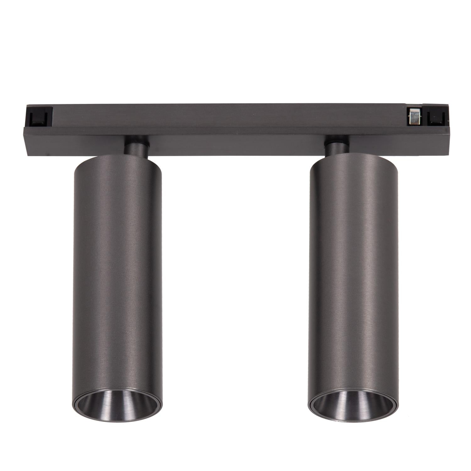 LINIAL MOXX Spot sur rail - 1 phase Système de rail / Éclairage sur rail connecté - Smart - 48V Track - 2xLED - Chrome noir mat