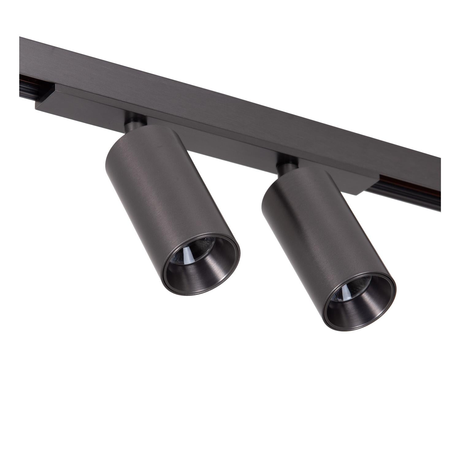 LINIAL MOXX Spot sur rail - 1 phase Système de rail / Éclairage sur rail connecté - Smart - 48V Track - 2xLED - Chrome noir mat