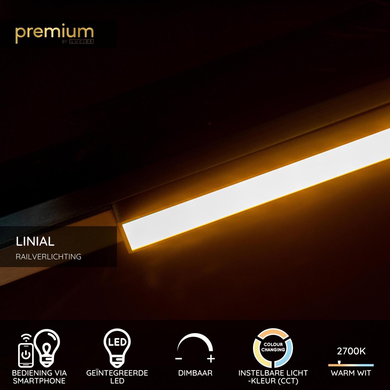 LINIAL GLYX Railspot - 1-fase Railsysteem / Smart Railverlichting - Smart - 48V Track - 1xLED - Champagne