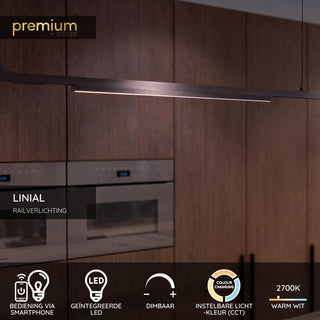 LINIAL GLYX Spot sur rail - 1 phase Système de rail / Éclairage sur rail connecté - Smart - 48V Track - 1xLED - Chrome noir mat