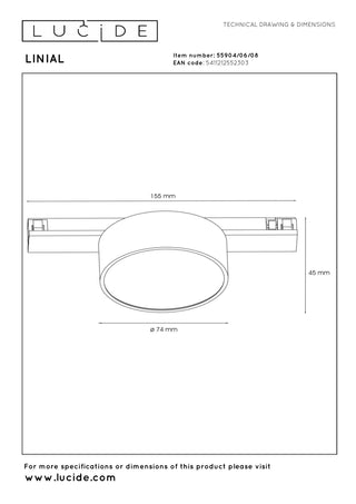 LINIAL FIXT Railspot - 1-fase Railsysteem / Smart Railverlichting - Smart - 48V Track - 1xLED - Mat Zwart Chroom