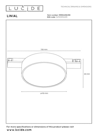 LINIAL FIXXT Track spotlight - 1-phase Track system / Smart track lighting - Smart - 48V Track - 1xLED - Matt black chrome