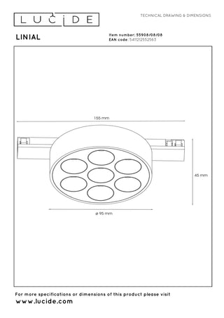 LINIAL XAVI Track spotlight - 1-phase Track system / Smart track lighting - Smart - 48V Track - LED - Matt black chrome
