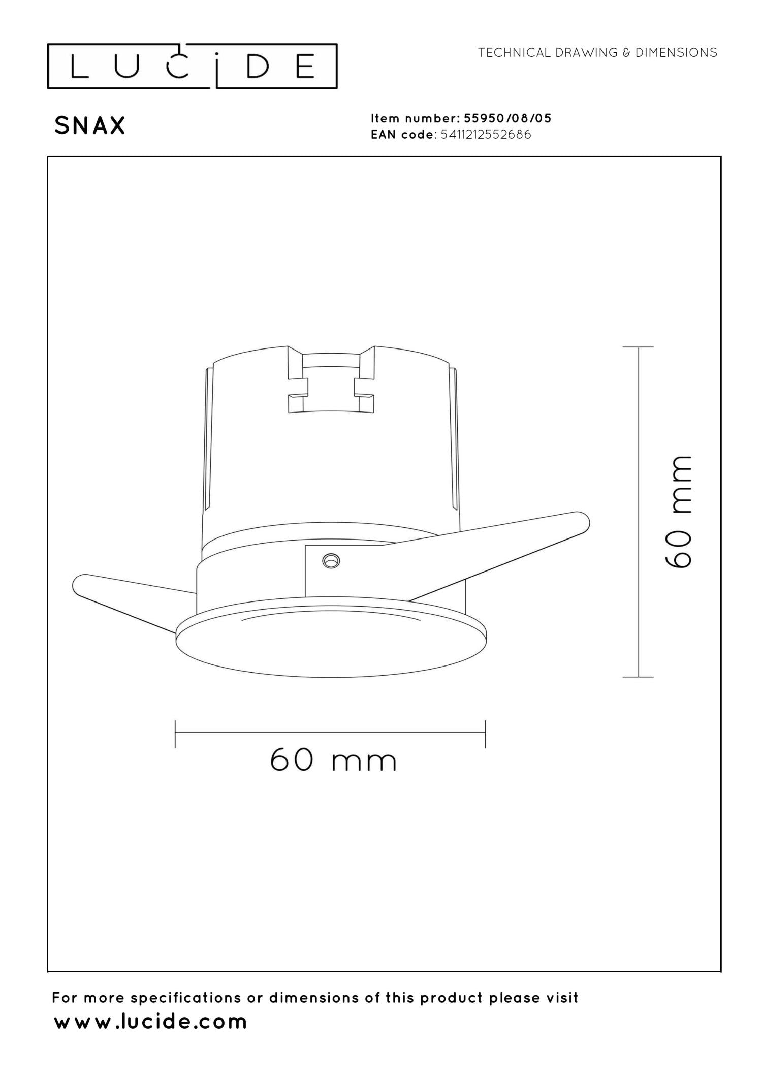 SNAX - Recessed spotlight - Ø 6 cm - LED Dimmable - CCT - 1x8W 2700K/4000K - Champagne colour