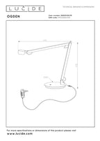 OGDEN - Bureaulamp - LED 3 StepDim - 1x7W 3000K - Grijs ijzer