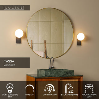 TASSA - Applique murale Salle de bain - LED Dim to warm - 1x10W 1800K/3000K - IP44 - Noir