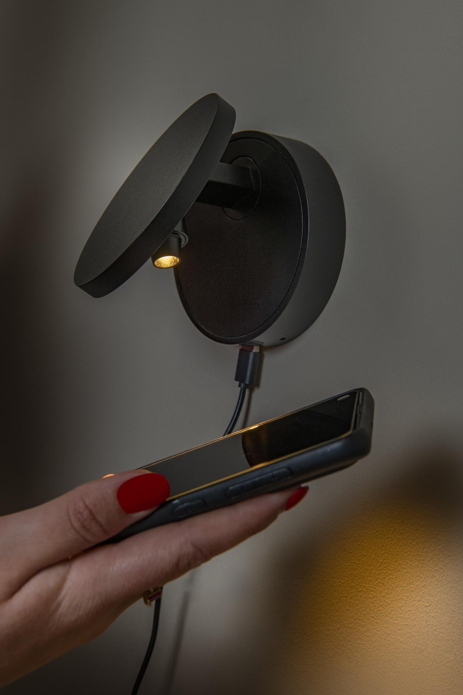 UFOR - Wandlamp - Ø 12 cm - LED Dim to warm - 1800K/3000K - Zwart