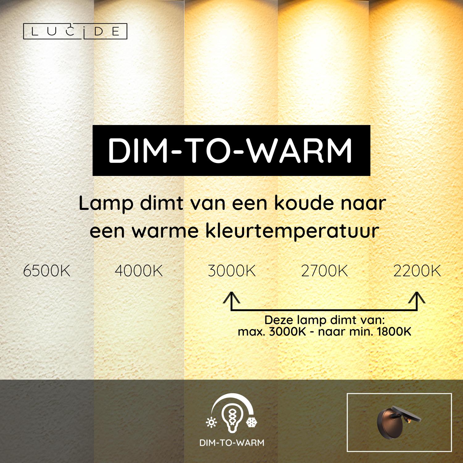 UFOR - Wandlamp - Ø 12 cm - LED Dim to warm - 1800K/3000K - Zwart