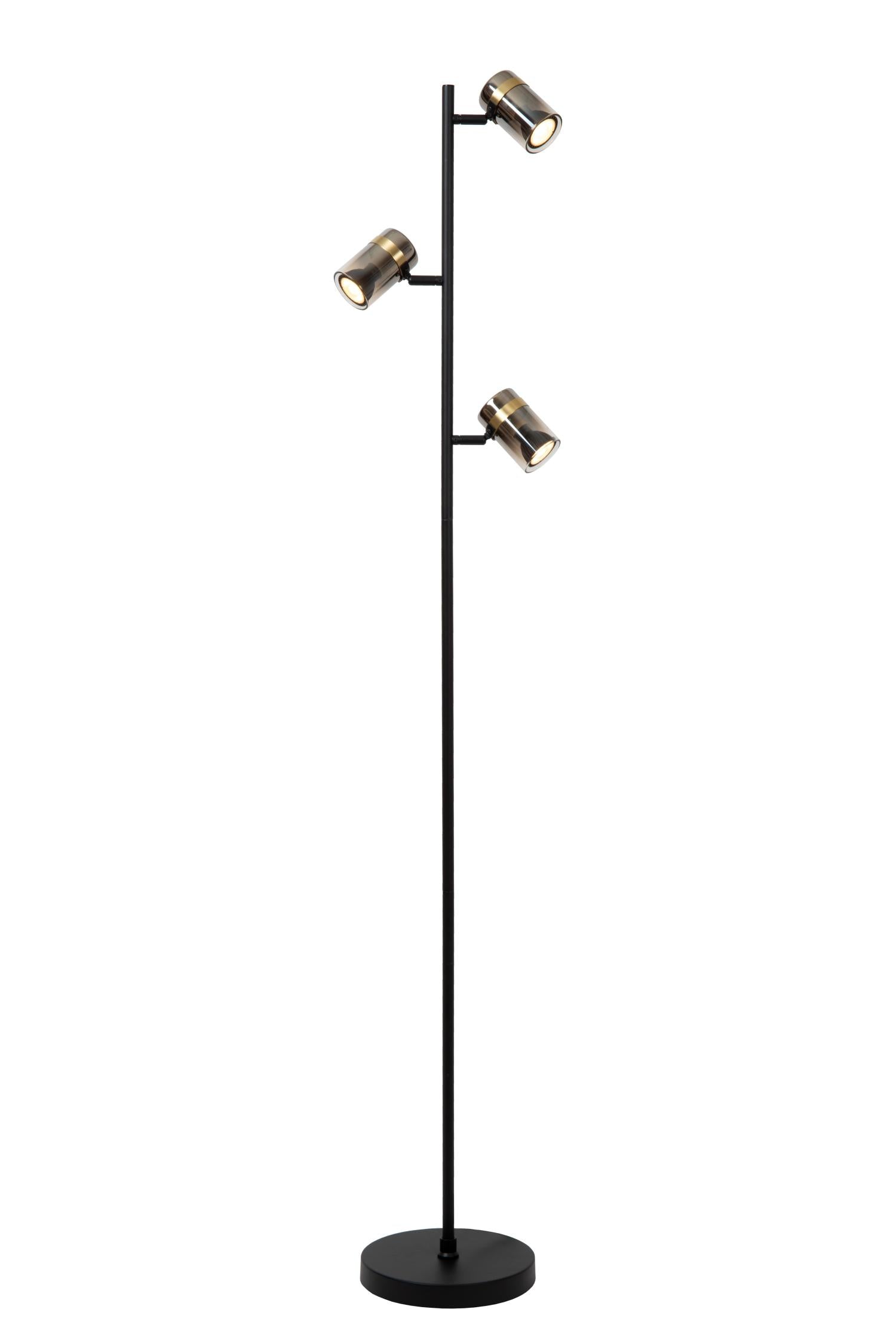 UPTON - Vloerlamp - 3xGU10 - Fumé