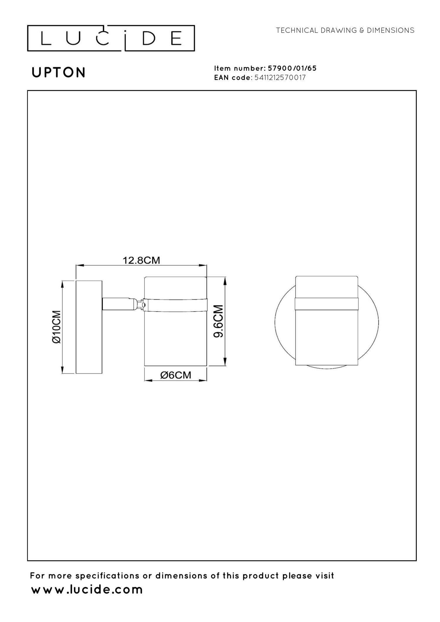 UPTON - Spot plafonnier - 1xGU10 - Fumé
