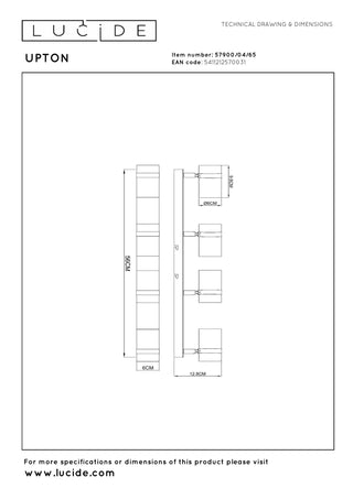 UPTON - Spot plafonnier - 4xGU10 - Fumé
