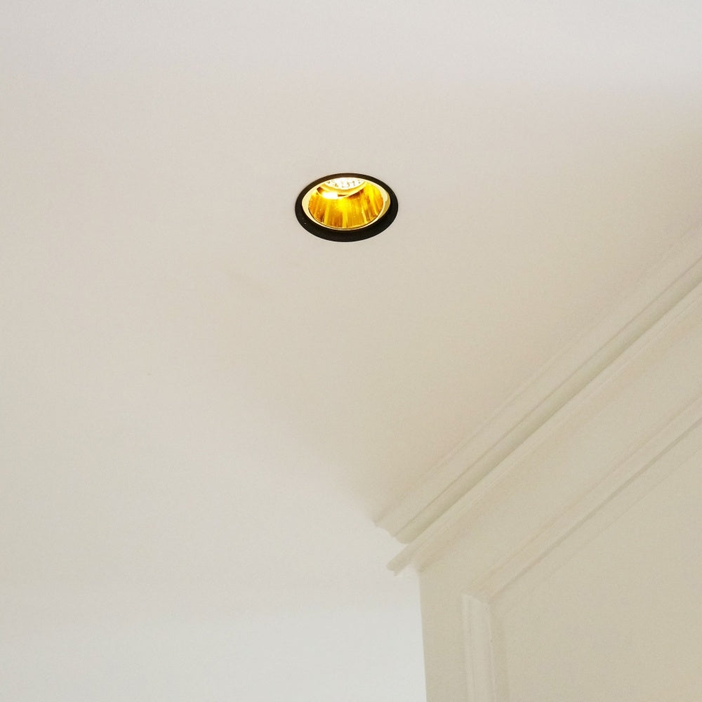 Recessed spot Aureole Gold Reflector GU10, black