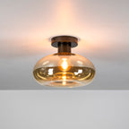 Ceiling lamp Soll amber glass - 1-light, diameter 27 cm