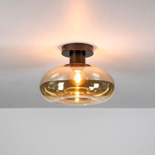 Ceiling lamp Soll amber glass - 1-light, diameter 27 cm