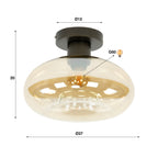 Ceiling lamp Soll amber glass - 1-light, diameter 27 cm