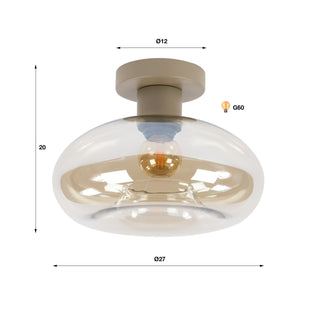 Plafonnier Soll beige - 1 lumière, diamètre 27 cm