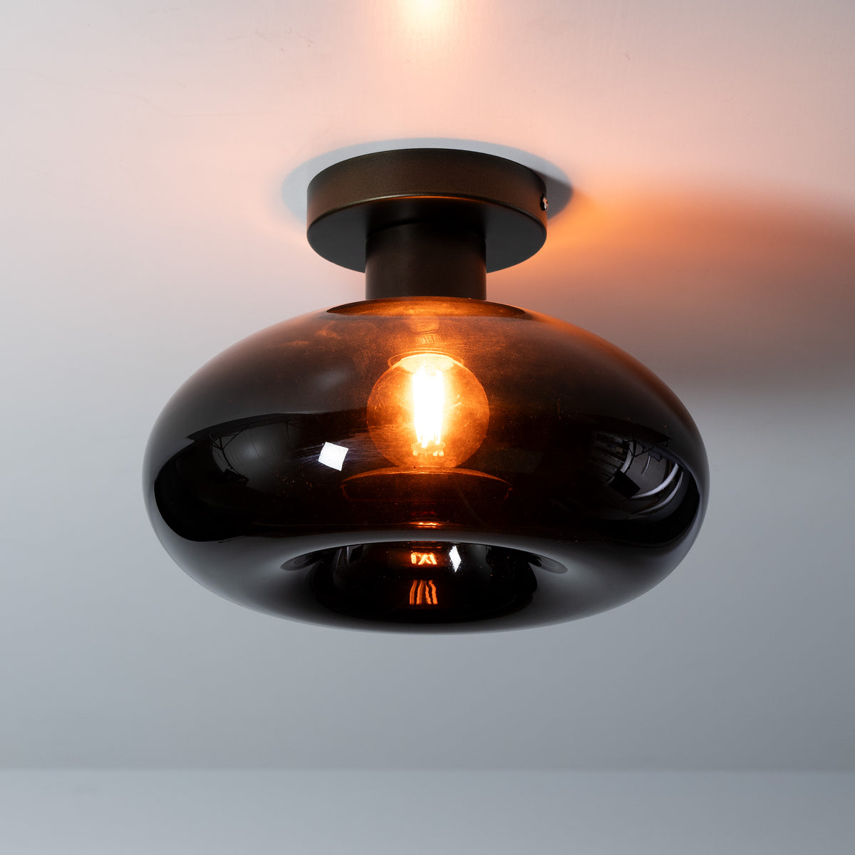 Ceiling lamp Soll sienna brown - 1-light, diameter 27 cm