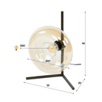 Table lamp Soll amber glass - 1-light, 40 cm high
