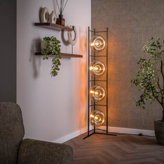 Lampadaire Soll verre ambré - 4 lumières, hauteur 168 cm