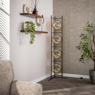 Lampadaire Soll verre ambré - 4 lumières, hauteur 168 cm