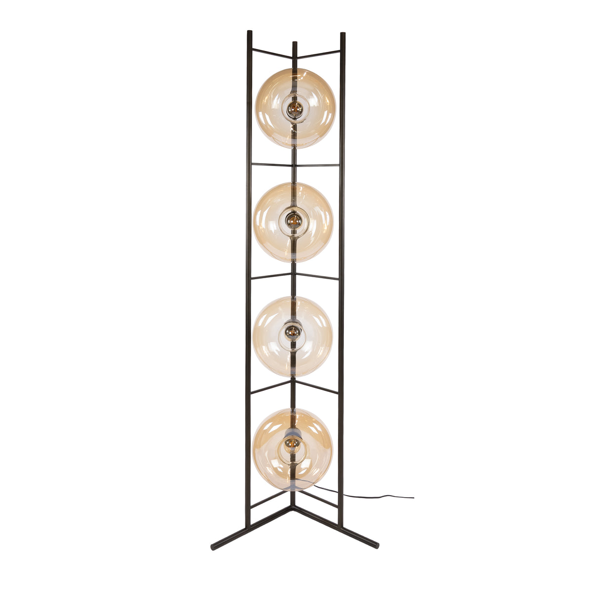 Lampadaire Soll verre ambré - 4 lumières, hauteur 168 cm