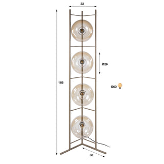 Floor lamp Soll beige - 4-light, 168 cm high