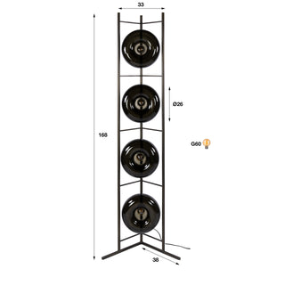 Vloerlamp Soll sienna bruin - 4-lichts, 168 cm hoog