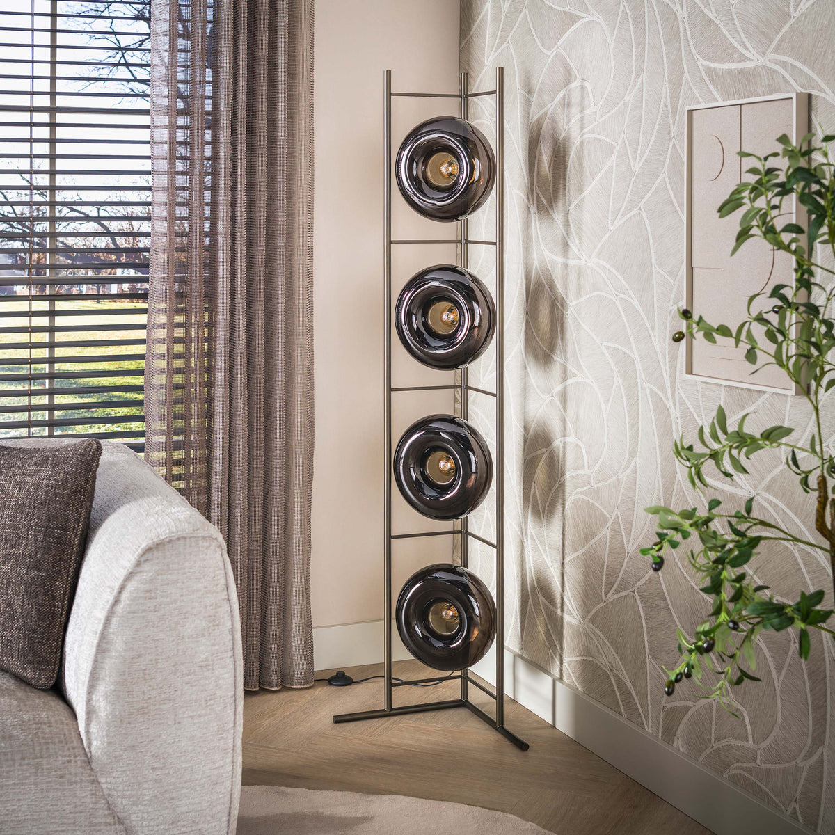 Floor lamp Soll sienna brown - 4-light, 168 cm high