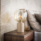 Lampe de table Serene beige - 1 lumière, hauteur 37 cm
