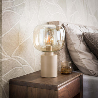 Lampe de table Serene beige - 1 lumière, hauteur 37 cm