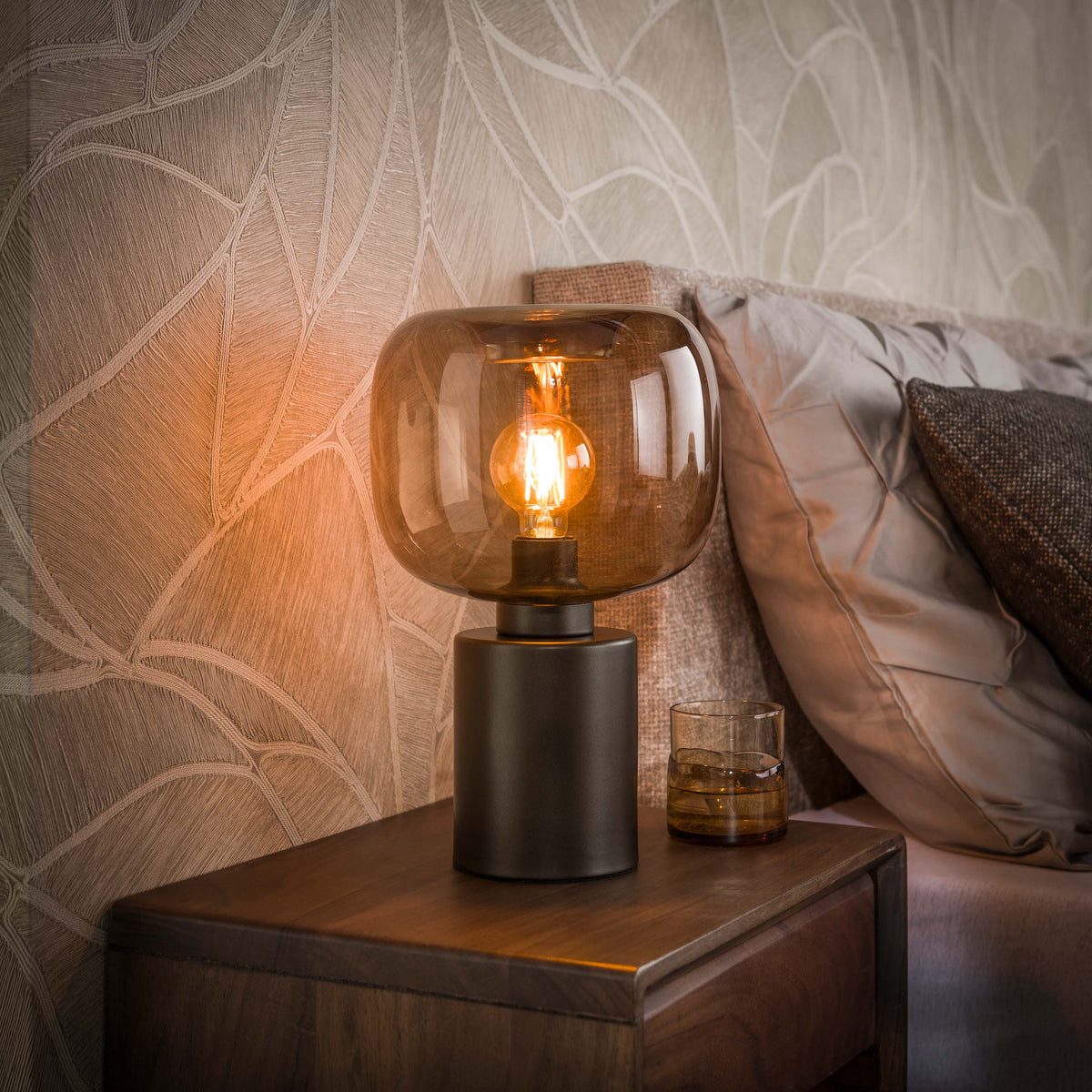 Table lamp Serene sienna brown - 1-light, 37 cm high