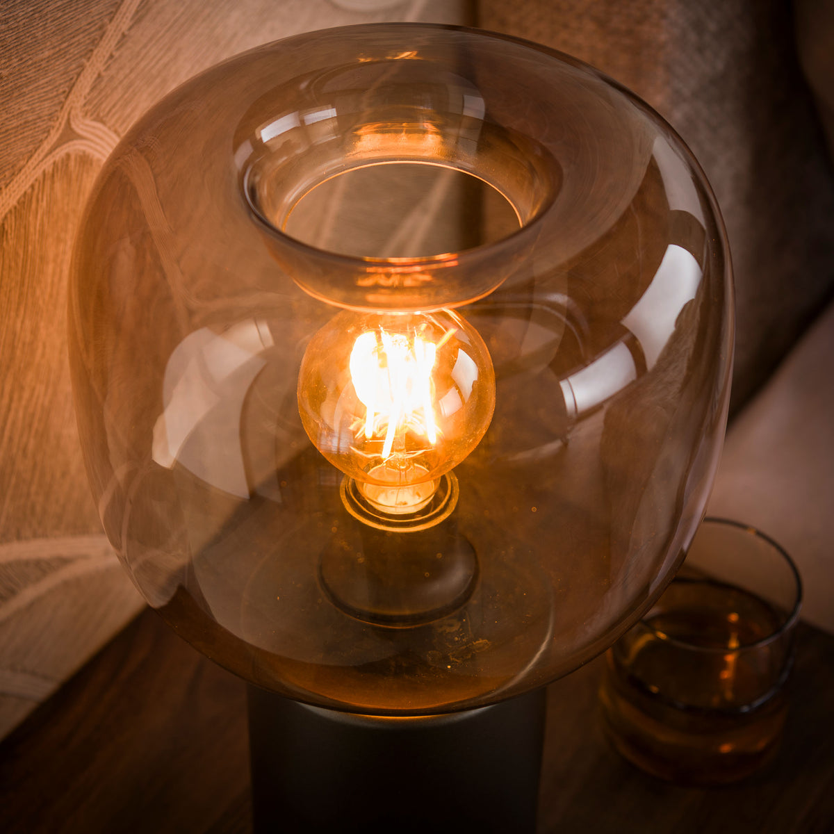 Table lamp Serene sienna brown - 1-light, 37 cm high