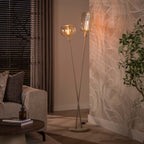 Lampadaire Serene beige - 2 lumières, hauteur 174 cm
