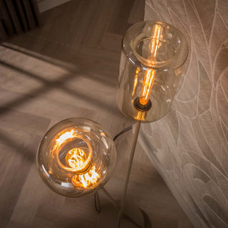 Lampadaire Serene beige - 2 lumières, hauteur 174 cm