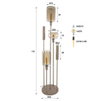 Floor lamp Serene switch tiered beige - 2+3-light, 170 cm high