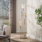 Floor lamp Serene switch tiered beige - 2+3-light, 170 cm high