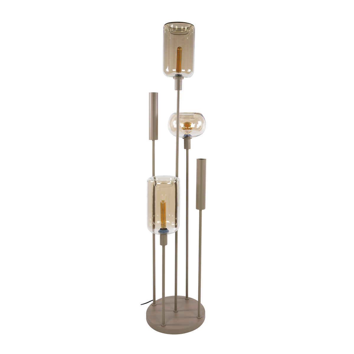 Floor lamp Serene switch tiered beige - 2+3-light, 170 cm high