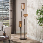 Vloerlamp Serene switch getrapt sienna bruin - 2+3-lichts, 170 cm hoog