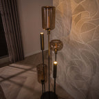 Vloerlamp Serene switch getrapt sienna bruin - 2+3-lichts, 170 cm hoog