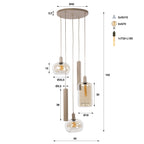 Pendant lamp Serene tiered beige - 5-light, diameter 50 cm