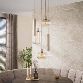 Pendant lamp Serene tiered beige - 5-light, diameter 50 cm