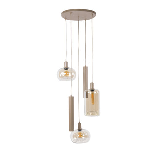 Pendant lamp Serene tiered beige - 5-light, diameter 50 cm