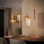 Hanglamp Serene beige - 4+3-lichts, 110 cm breed