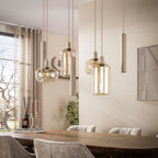 Hanglamp Serene beige - 4+3-lichts, 110 cm breed
