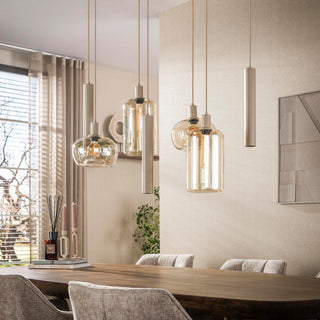 Hanglamp Serene beige - 4+3-lichts, 110 cm breed