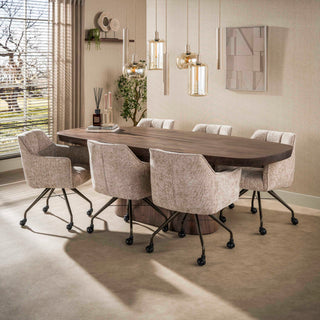 Hanglamp Serene beige - 4+3-lichts, 110 cm breed